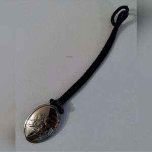 NWOT MCM Silver and Black Keychain/Charm w/ Embossed Princess Lion